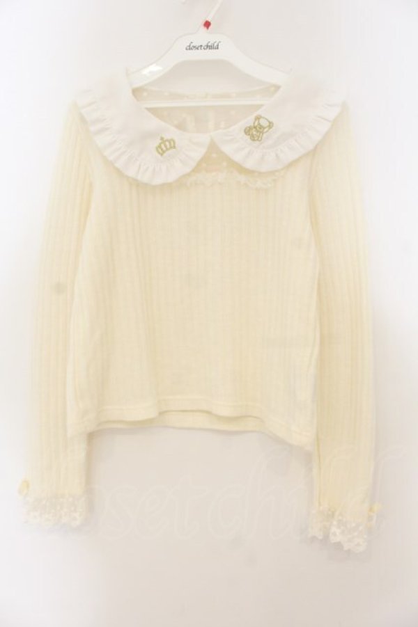 画像1: LIZ LISA / リボンベアーリブペタトップス  オフシロ O-26-01-22-032-LO-SK-IG-OS (1)