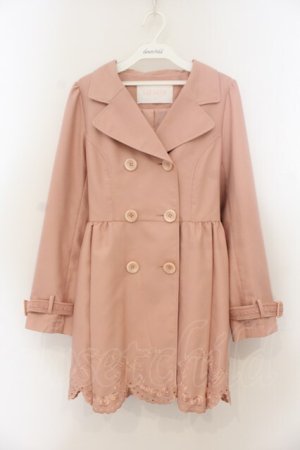 画像: LIZ LISA / スカラップトレンチコート  ピンク O-26-01-22-033-LO-CO-IG-OS