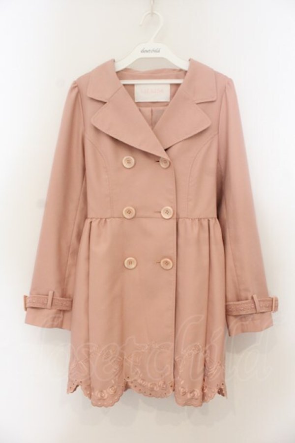 画像1: LIZ LISA / スカラップトレンチコート  ピンク O-26-01-22-033-LO-CO-IG-OS (1)