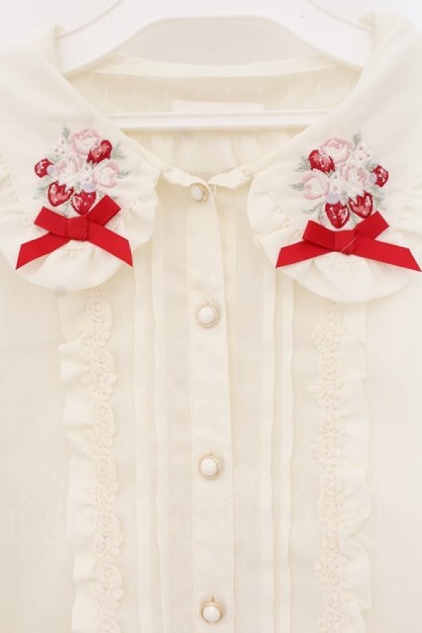 画像2: LIZ LISA / ベリーブーケ刺繍ブラウス  ピンク O-26-01-22-003-LO-BL-IG-OS (2)