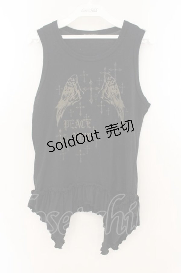 画像1: PEACE NOW / ウィングクロスタンク  ブラック×ゴールド O-26-01-22-035-PU-TO-IG-OS (1)