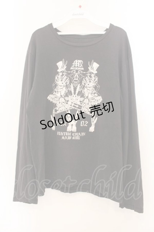 画像1: MAM / ガールプリントカットソー  ブラック O-26-01-22-038-LO-TO-IG-OS (1)