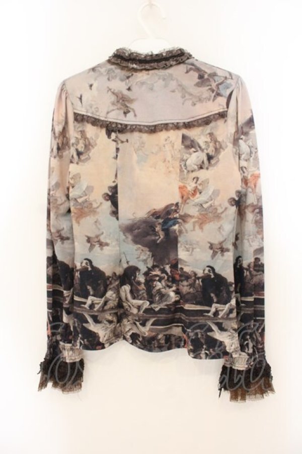 画像4: OZZ ANGELO / 絵画柄スタンドネックブラウス  ベージュ O-26-01-22-039-OO-BL-IG-OS (4)