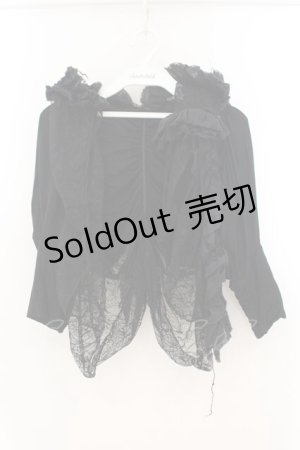 画像: h.NAOTO / レースガーゼボレロ  ブラック O-26-01-22-040-HN-TO-IG-OS