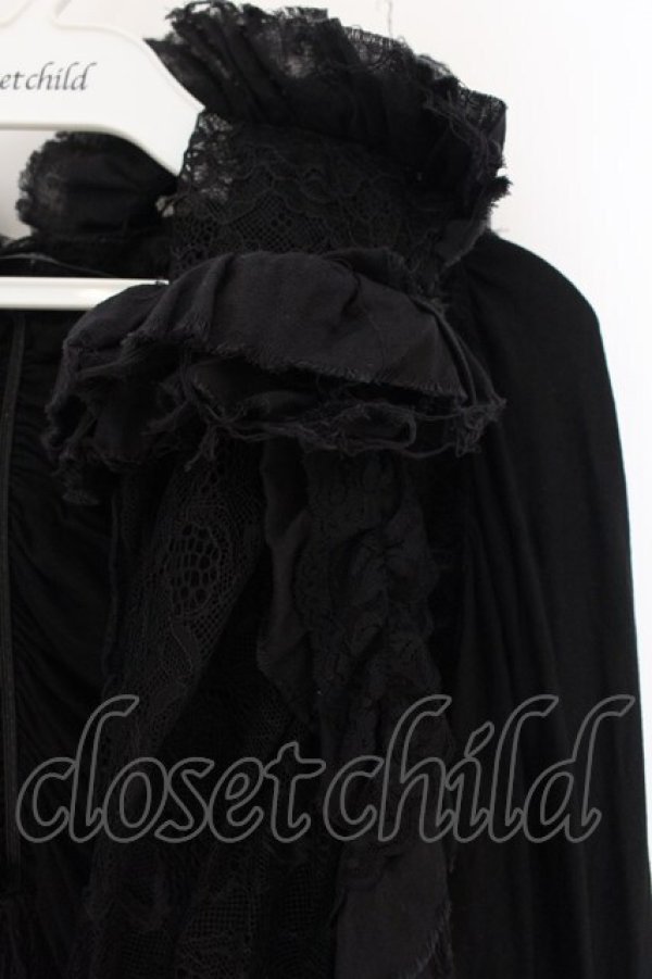 画像2: h.NAOTO / レースガーゼボレロ  ブラック O-26-01-22-040-HN-TO-IG-OS (2)