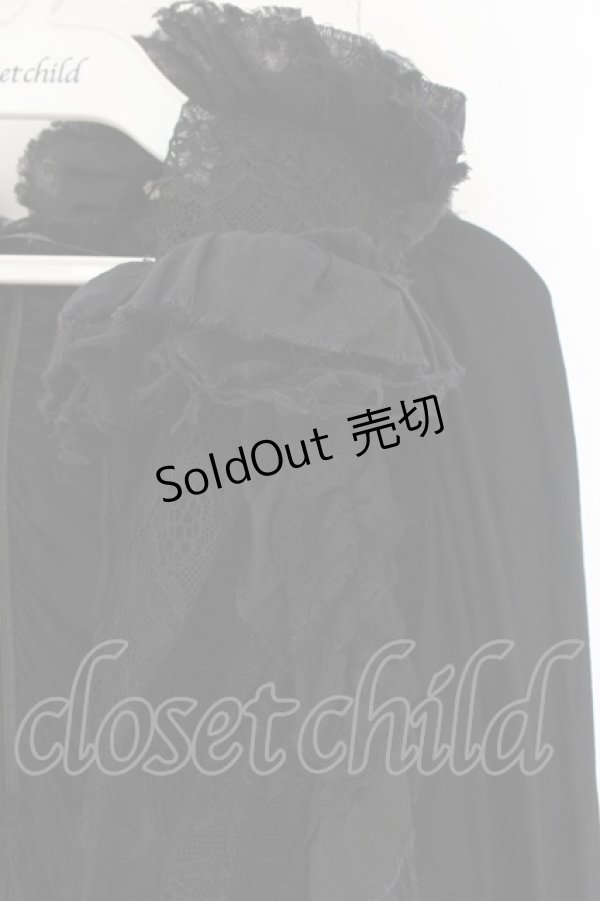 画像2: h.NAOTO / レースガーゼボレロ  ブラック O-26-01-22-040-HN-TO-IG-OS (2)