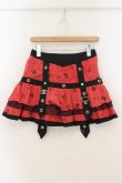 画像1: HANGRY&ANGRY / H&Aフェイスプリントしっぽ付きティアードスカート  レッド×ブラック O-26-01-22-042-HN-SK-IG-OS (1)