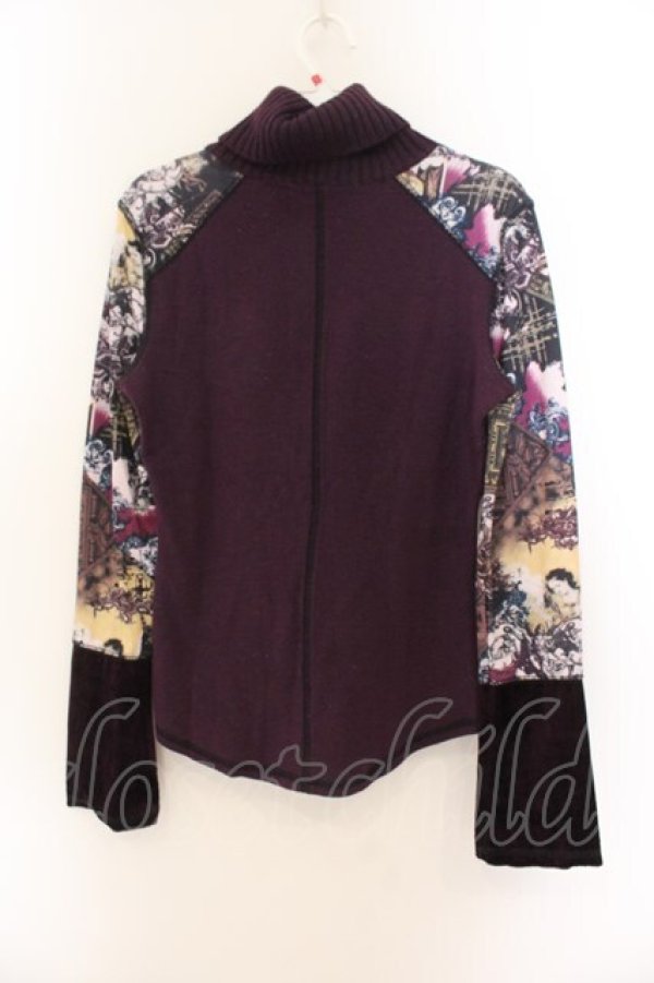 画像4: OZZ ANGELO / 継ぎ接ぎハイネックニット  パープル O-26-01-22-045-OO-TO-IG-OS (4)