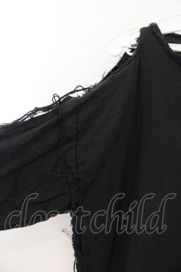 画像2: KASEI / ガーゼシャツ  ブラック O-26-01-22-047-PU-TO-IG-OS (2)