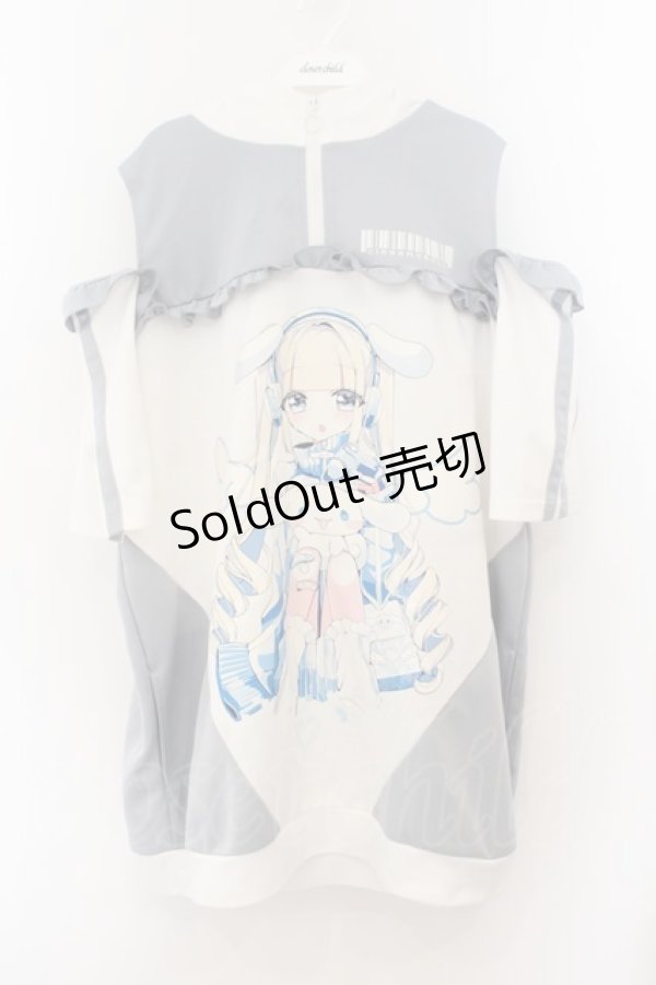 画像1: NOEMIE / シナモロール 耳付きジャージプルパーカー  ホワイト×ブルーグレー O-26-01-22-048-LO-TO-IG-OS (1)