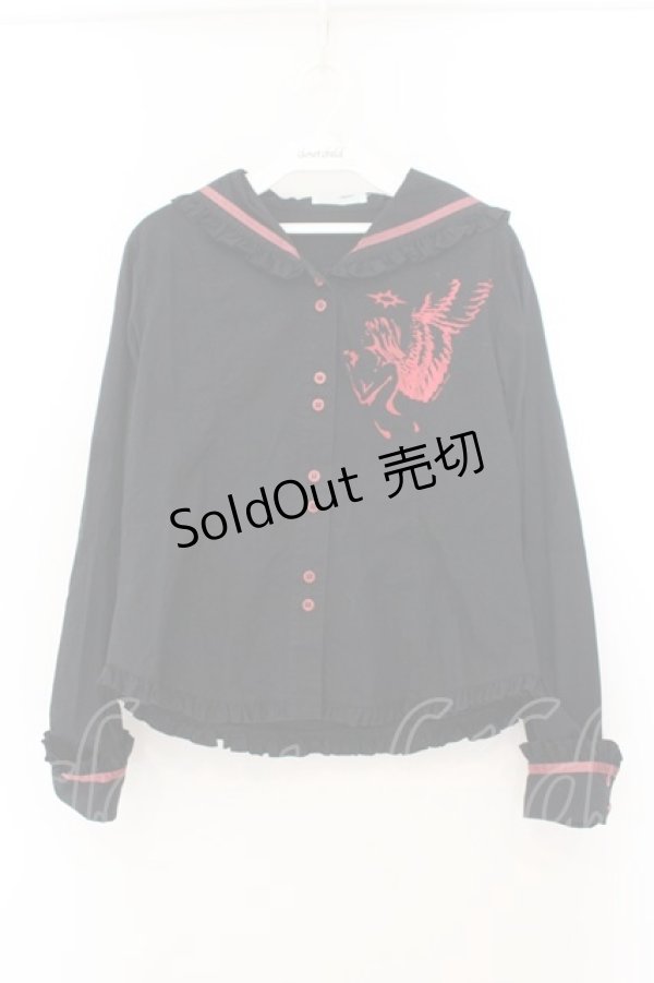 画像1: PUTUMAYO / エンジェルセーラーブラウス  ブラック O-26-01-22-049-PT-BL-IG-OS (1)