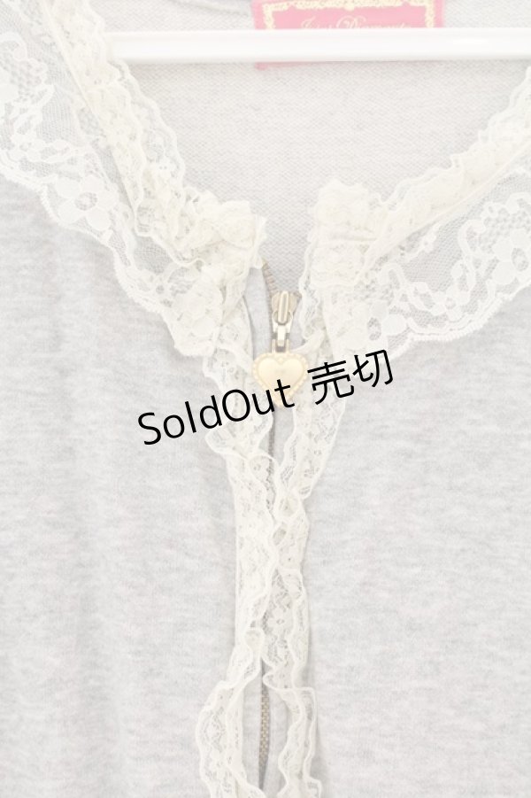 画像2: JESUS DIAMANTE / ハートポケットZIPパーカー  グレー O-26-01-22-051-JE-OP-OW-OS (2)