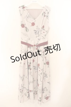 画像: axes femme / ハートキューピット柄ワンピース F ベージュ O-26-01-22-052-AX-OP-OW-OS