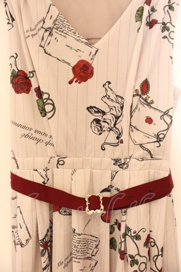 画像2: axes femme / ハートキューピット柄ワンピース F ベージュ O-26-01-22-052-AX-OP-OW-OS (2)