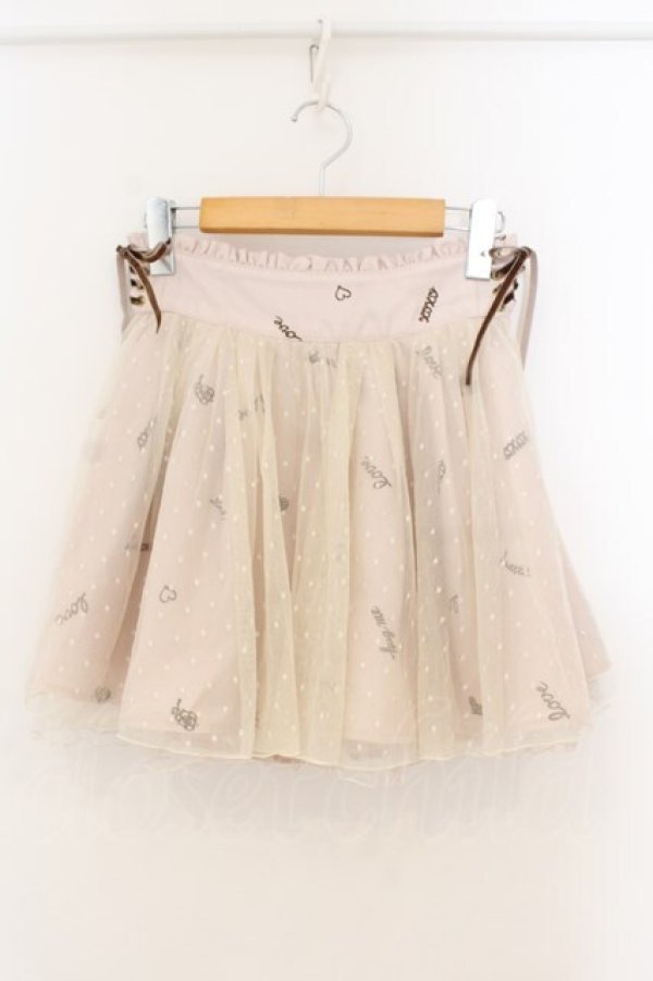 画像1: LIZ LISA / チョコペン柄メッシュスカパン  アイボリー O-26-01-22-005-LO-PA-IG-OS (1)