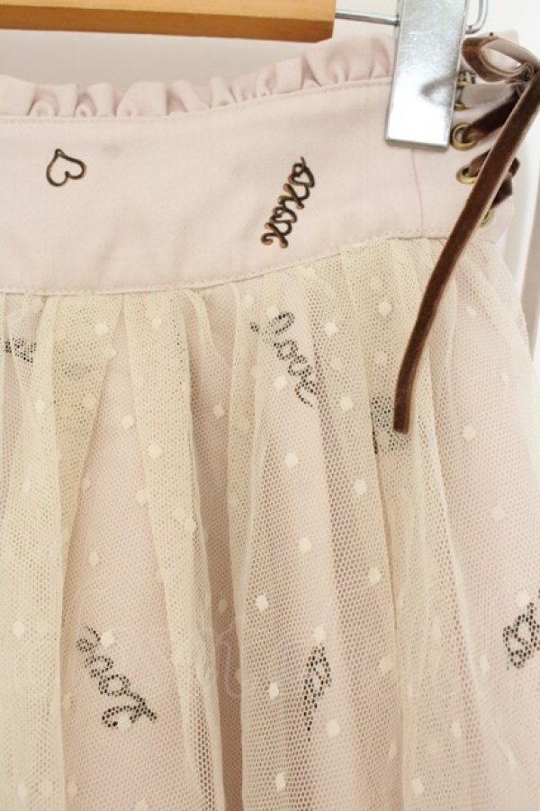 画像2: LIZ LISA / チョコペン柄メッシュスカパン  アイボリー O-26-01-22-005-LO-PA-IG-OS (2)