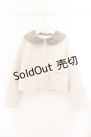 画像: m petit by misako / ファーエリショートJKナガ ジャケット S アイボリー O-26-01-22-060-LO-CO-OW-OS