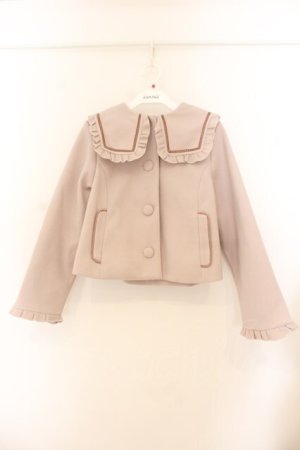 画像: m petit by misako / セーラー襟ショートコート S ピンクベージュ O-26-01-22-061-LO-CO-OW-OS