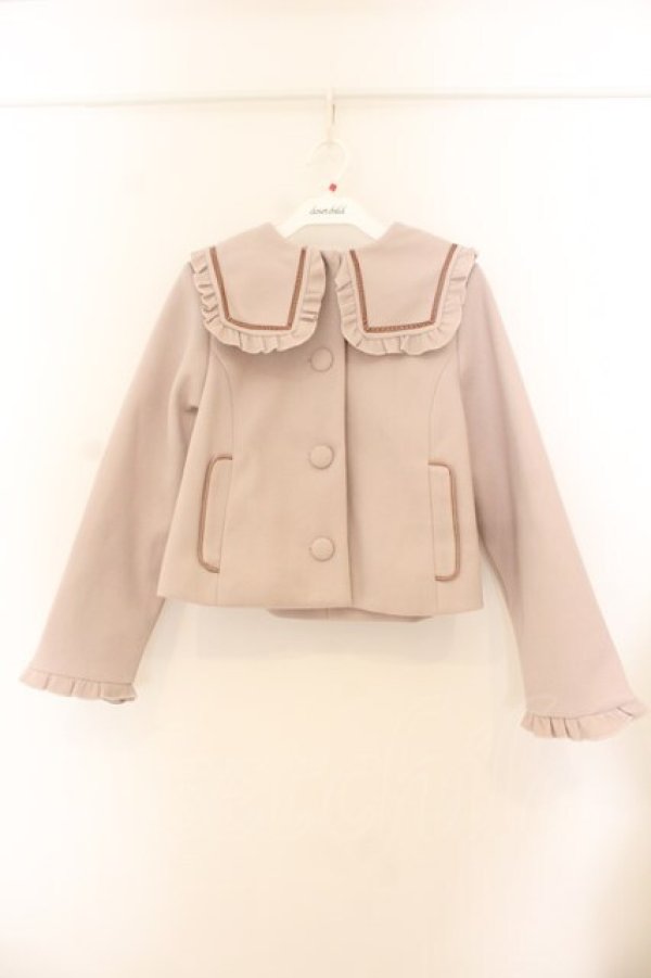 画像1: m petit by misako / セーラー襟ショートコート S ピンクベージュ O-26-01-22-061-LO-CO-OW-OS (1)