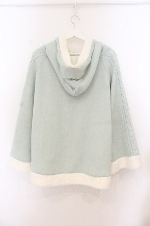 画像4: axes femme / パール裏ボアニットポンチョ F ミント O-26-01-22-077-AX-TO-OW-OS (4)