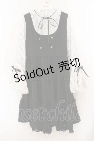 画像: axes femme POETIQUE / 姫袖風ジャンパースカートドッキングワンピース M クロ O-26-01-22-078-AX-OP-OW-OS