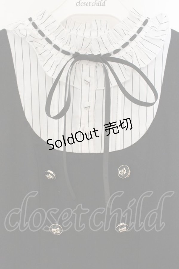 画像2: axes femme POETIQUE / 姫袖風ジャンパースカートドッキングワンピース M クロ O-26-01-22-078-AX-OP-OW-OS (2)