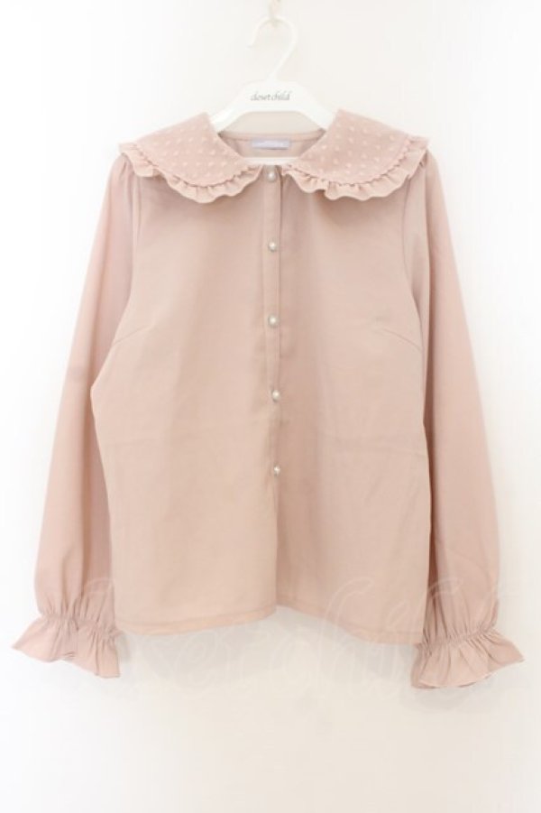 画像1: axes femme POETIQUE / ハートチュールビッグ襟ブラウス M ピンク O-26-01-22-080-AX-BL-OW-OS (1)