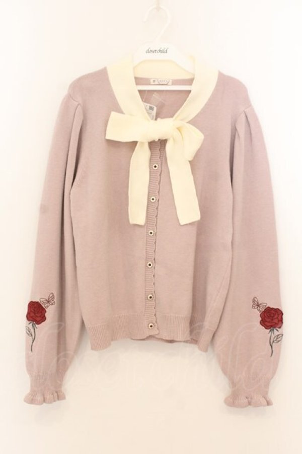 画像1: axes femme / ローズ・ステンドグラスカーディガン F ピンク O-26-01-22-081-AX-TO-OW-OS (1)