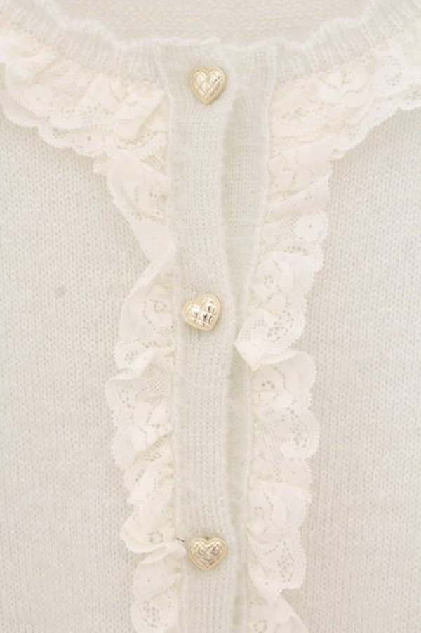 画像2: axes femme POETIQUE / ラメシャギーフリルニットカーディガン F 生成り O-26-01-22-083-AX-TO-OW-OS (2)