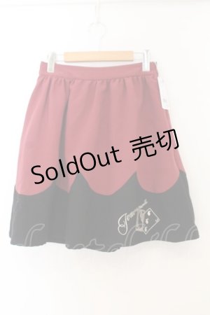 画像: axes femme POETIQUE / トランプ刺繍バイカラースカート M ワイン O-26-01-22-085-AX-SK-OW-OS