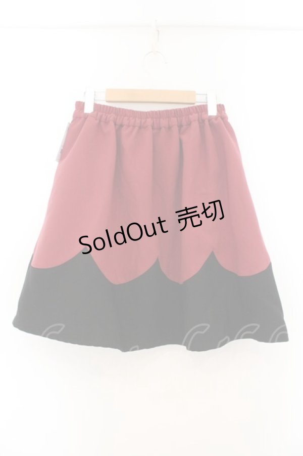 画像3: axes femme POETIQUE / トランプ刺繍バイカラースカート M ワイン O-26-01-22-085-AX-SK-OW-OS (3)