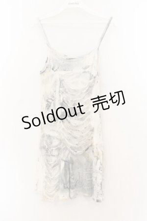 画像: DARK RED  RUM / プリントダメージキャミソール  ホワイト× O-26-01-22-089-HN-TO-IG-OS