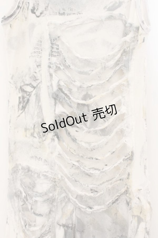 画像2: DARK RED  RUM / プリントダメージキャミソール  ホワイト× O-26-01-22-089-HN-TO-IG-OS (2)