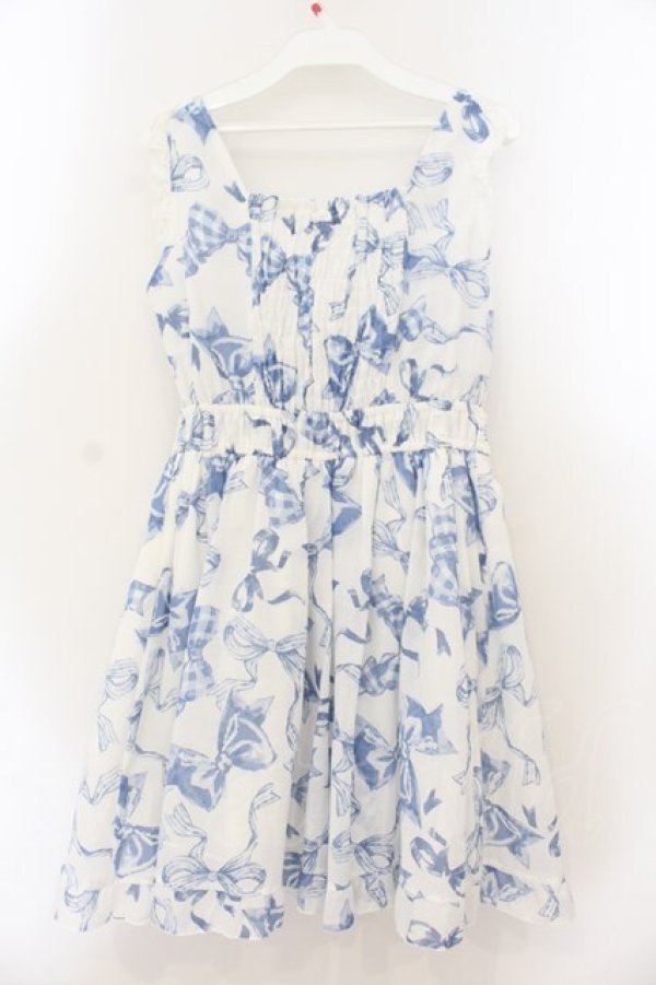 画像4: LIZ LISA / リボン柄ワンピース  シロ×サックス O-26-01-22-012-LO-OP-IG-OS (4)