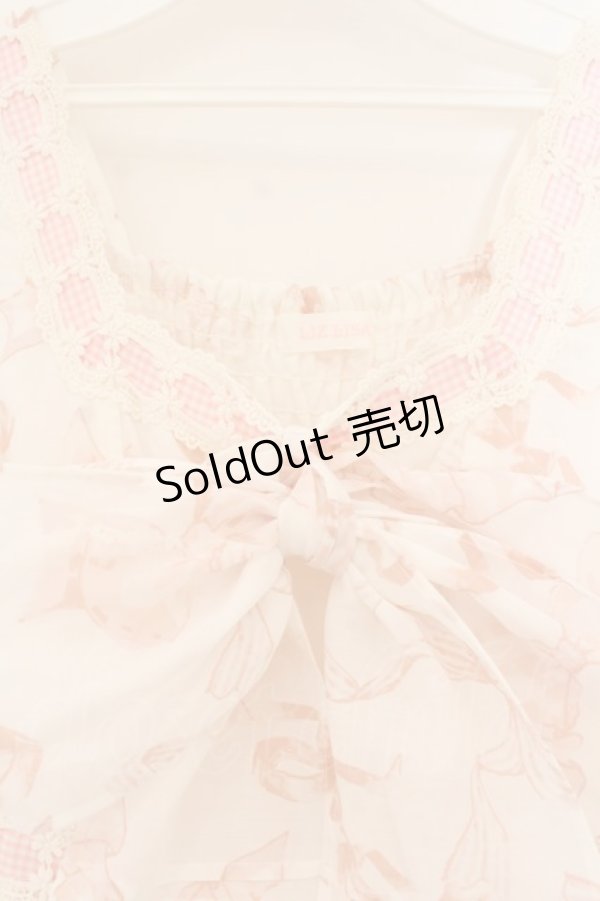 画像2: LIZ LISA / リボン柄ワンピース  シロ×ピンク O-26-01-22-023-LO-OP-IG-OS (2)