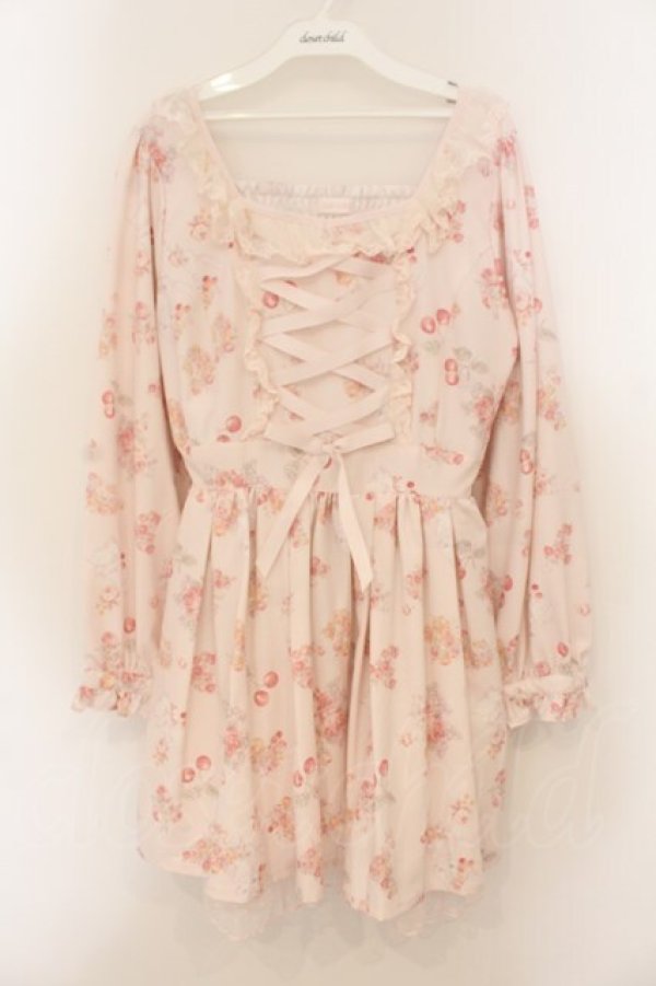 画像1: LIZ LISA / キャットチェリーワンピース  ピンク O-26-01-22-024-LO-OP-IG-OS (1)