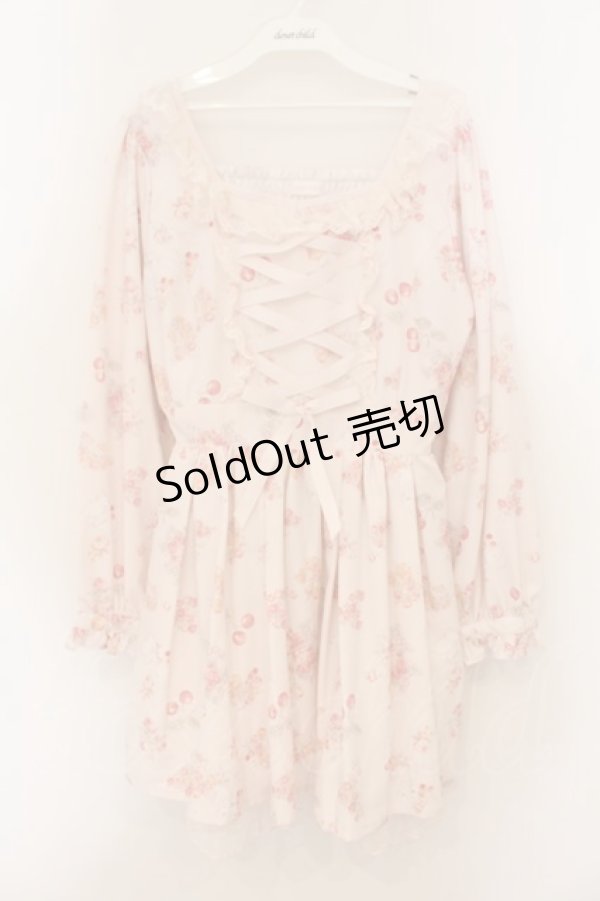 画像1: LIZ LISA / キャットチェリーワンピース  ピンク O-26-01-22-024-LO-OP-IG-OS (1)