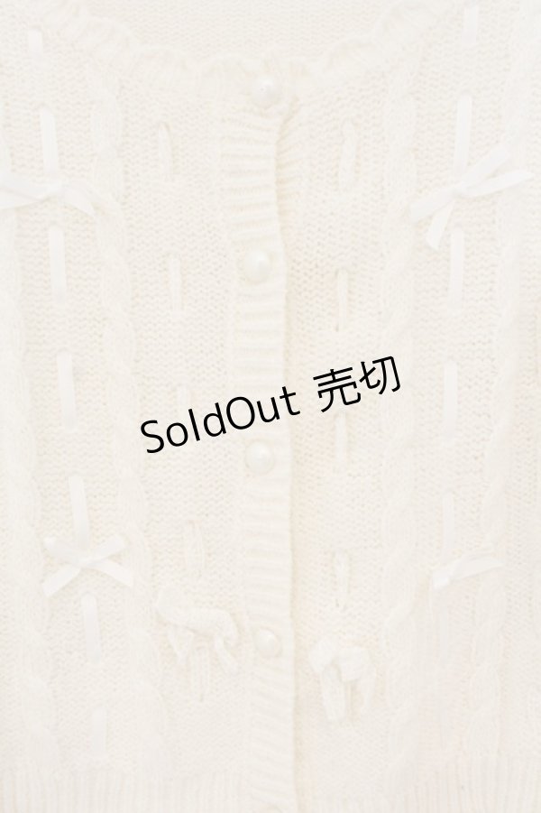 画像2: LIZ LISA / リボンラインカーディガン  シロ O-26-01-22-025-LO-TO-IG-OS (2)