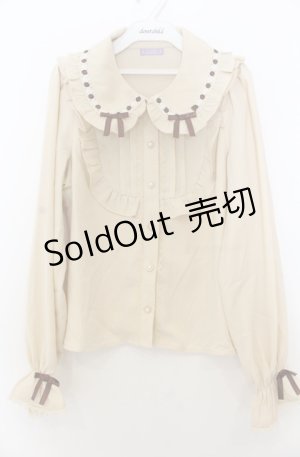 画像: axes femme kawaii / 梯子レース丸襟ブラウス M ベージュ O-26-01-23-050-AX-BL-OW-OS