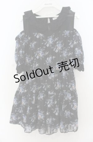 画像: axes femme / 花柄シアーチェックミニワンピース M クロ O-26-01-23-058-0-OP-OW-OS