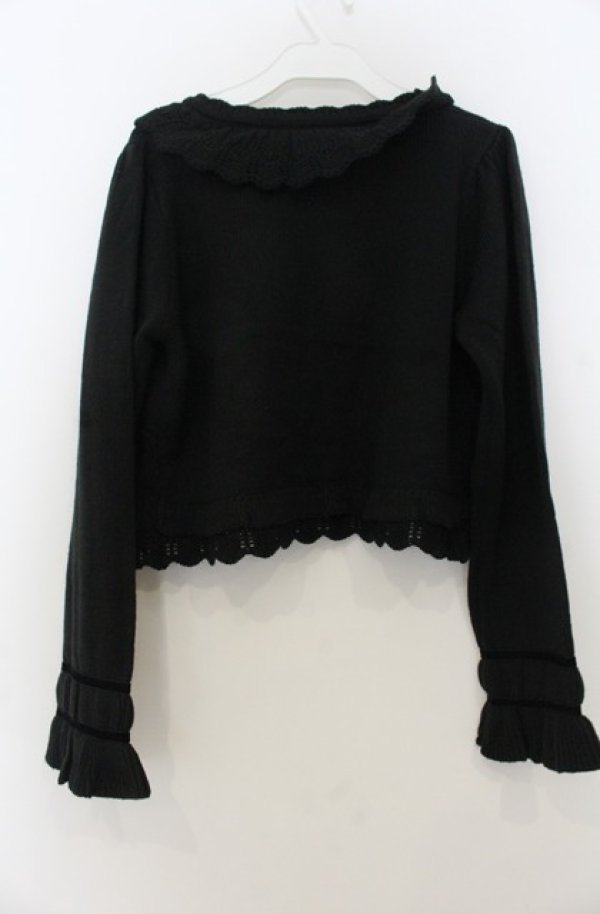 画像2: axes femme / フリルニットボレロ F クロ O-26-01-23-059-AX-TO-OW-OS (2)