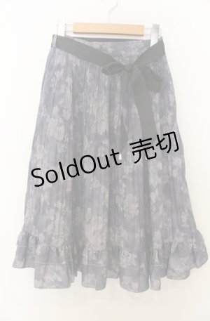 画像: axes femme / ぼかし柄プリーツスカート M ブルー O-26-01-23-061-AX-SK-OW-OS