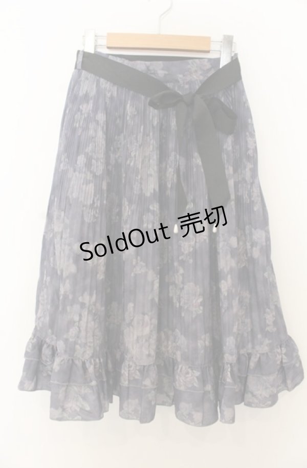 画像1: axes femme / ぼかし柄プリーツスカート M ブルー O-26-01-23-061-AX-SK-OW-OS (1)