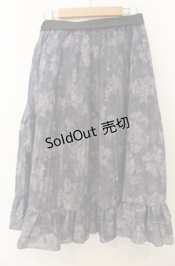 画像2: axes femme / ぼかし柄プリーツスカート M ブルー O-26-01-23-061-AX-SK-OW-OS (2)