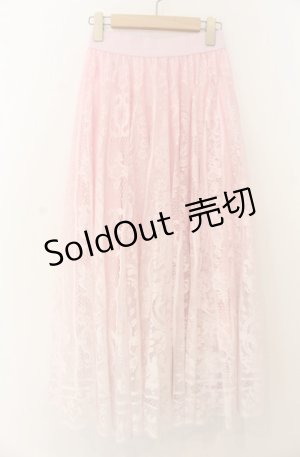 画像: axes femme / グラデレースサーキュラースカート F ピンク O-26-01-23-011-AX-SK-OW-OS