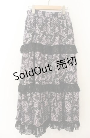 画像: axes femme NOSTALGIE / ペイズリー柄フリルスカート F クロ O-26-01-23-012-AX-SK-OW-OS