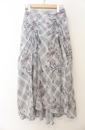 画像: axes femme / ロージーチェックドロストスカート F グレー O-26-01-23-013-AX-SK-OW-OS