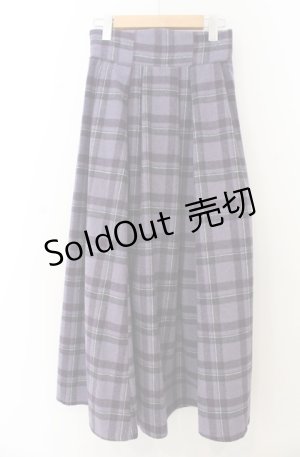 画像: axes femme / 起毛チェック柄ロングスカート F パープル O-26-01-23-015-AX-SK-OW-OS