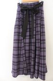 画像2: axes femme / 起毛チェック柄ロングスカート F パープル O-26-01-23-015-AX-SK-OW-OS (2)