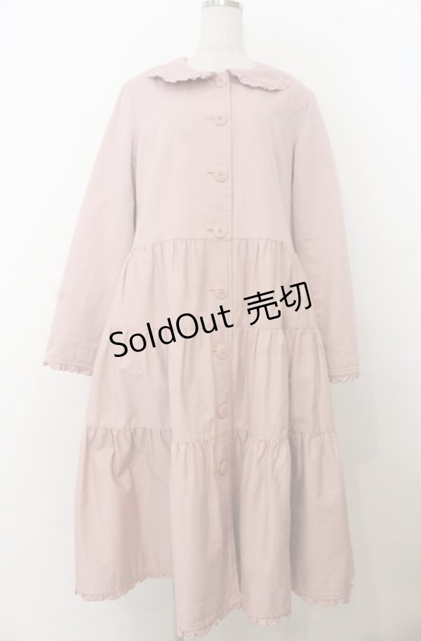 画像1: PINK HOUSE / 襟付きロングティアードコート  ピンク O-26-01-23-017-LO-CO-OW-OS (1)